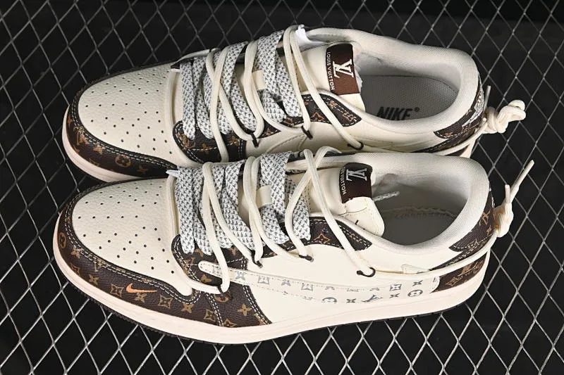 All categories Air Jordan Jordan series basketball shoes Air Jordan 1 Low High-end customized low-top sneakers Travis Scott x Fragment Design x Air Jordan 1 Low OG SP AJ1 Joe 1 LV joint rice brown drawstring low-top cultural casual sneakers DM6868-101